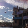 En av dagens modiga deltagare vid WM-kvalet i dödshoppet på Saltisbadet!