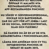VÄNNER, GLADA FREDAGSNYHETER!

Nästa anhalt --> Pinchos Malmö! Vill du bli en av oss eller känner du någon som skulle passa som medarbetare i Pinchosfamiljen? 
Dela bilden och sprid ordet! :)