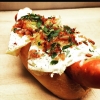 HEEEY EVERYONE!! One of our week special, THE TRUCKER.. Louisiana hotdog with mozzarella/cheddar cheese, two 