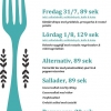 Lunch 11:30-14:30, välkomna in i helgen! Och glöm inte att vi även har fika från kl. 10:00 måndag-lördag, så vill du bara ha en god kaffe är det bara att kika in! :D