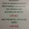 Lite specialmeny inför morgondagen