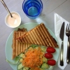 Nu har vi även Foccacia, här med lufttorkat skinka och sallad. Lunch erbjudande med dryck och kaffe på maten, 55 kronor!