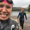 Bild från Vattenverkets Badplats av @propiraya - Kall kallare Öresjö - isbitar är vi allihopa! Men!! Magiskt med regn mot vattenytan 