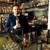 Leo ln the Gothenburg Finals of Linie Akvavit Awards with his drink Moose Gland. Linie Akvavit, lingonberry shrub, orange juice, absinth. #linieawards #strangerstrangergbg