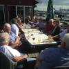 Glada gubbar på Petters Restaurang och Pizzeria.