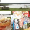 Bild från Skärsjön av @kustenarklar - När man inte har nåt hemma och man snabbt vill få med sig nåt från affären....bidde en hamburgare med potatissallad och skinka 