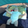 Bild från Dammsjön av @jennybackstrom81 - Jag och Colin ligger och myser i vårar strandtält. :)