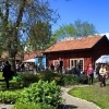 Vill bara tala om att bildverkstaden för barn är inställd idag. Det kommer ett nytt datum så småningom. I övrigt är Länsmansgården öppen som vanligt. Igår värmde solen härligt mot caféväggen.