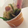 En kula melonglass med grädde, kiwi, lime, vattenmelon och physalis 30 kr  :)