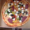 Olympia pizza med salladsost  o salami.  70:-