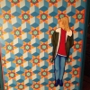 Stor färgglad tavla Göran Segergren 95x120 akryl på duk.