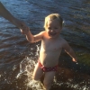 Bild från Tämta Beach av @pappatillwilma - Premiärdoppet för iår. Vi är chockade! Hon älskade att bada. Blir en tur hit imorgon igen!