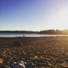 Bild från Tämta Beach av @pappatillwilma - Ensamma kvar på stranden ☀️