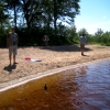 Öl i vatten. Juni 2009