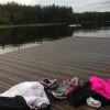 Bild från Ösjön av @tinahsvensson - Klarade mig från regnskurar men blev våt ändå. Jösses så kallt det var i Ösjön! Är badsäsongen redan slut? #bad#ösjön