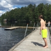 Bild från Gösjön av @roadtripmedwilliam - Roadtripens första dopp