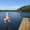Bild från playa de la GÖSJÖN! av @johanturtola - Kan du gå på vatten @thildaolivia ?? 