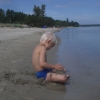 Stranden ca300-800 m från Åhus camping är fin.