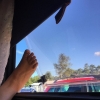 Bild från Löderups Strandbads Camping av @christelkottenliv - Tycker att min fot är fin där den hänger ut från husvagnsfönstret. Har precis vaknat och himlen är alldeles blå.