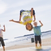 Studsmatta direkt på stranden!