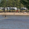 Bovikens Havsbads härliga långgrunda sandstrand.