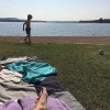 Bild av @byerikas - Idag var vi först på stranden. ☀️☀️☀️