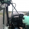 Wheels up. Henrik Idensjö vid pakarna på sin Super Cub.