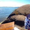 Bild från Oxnö Klippbad av @kjaver - Dagen efter. Hunnit feststäda slagfältet. Lyckades sedan övertala familjen att sommaren inte är slut, till och med varmt i vattnet! Viva augusti! ☀️☀️☀️