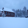 snö i Hovra Vandrarhem
