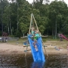 Together we made a waterslide.