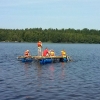 We sailed with a raft on the lake (Alljungen)