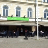 På Café Ströget har man bra utsikt över torget sommar som vinter!