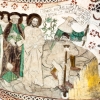 Bild från Odensala kyrka; Arbetarna i vingården (Albertus Pictor).