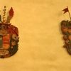 T.v huvdbanér för Hieronymus von Rudbeck, t.h. Lindeberg m årtalet 1676