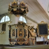 Predikstol som skänktes till gamla kyrkan 1684, ett verk av Bengt Svensson, bildhuggare