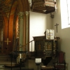 Predikstolen från gamla kyrkan utförd av Erik Nilsson,den s.k. Fläckebomästaren