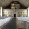 Kalls Kyrka Jämtland i kyrkan mot huvudentren (med altaret i ryggen).
