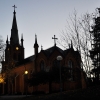 Trollhättans kyrka vid solnedgången