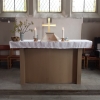 Altaret inne i Kyrkbackskapellet Maj 2017