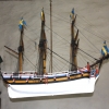 En korvett med beslagna segel från 1744.