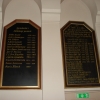 Prästtavlor bevarade från gamla kyrkan.