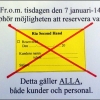 Vi inför reservationsstopp fr.o.m 7/1-14
