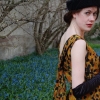 Gorgeous silk dress from the 50's, sold spring 2011. Black hat with veil, still in shop.