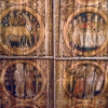 Dädesjö gamla kyrka, detalj av takmålningarna, maj 1994. Foto: Åke Johansson.