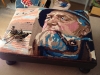 Fotpall klädd med vintagebroderier