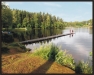 En vacker julimorgon vid bryggan.