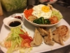 bibimbap med handgjorda dumplings