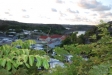 Restaurang och camping sedd uppifrån berget