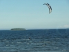 En bit utanför stranden på havsbadet.