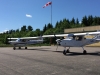 Borås Ultralätt Flygklubbs två SILA 450C flygplan uppställda på plattan.